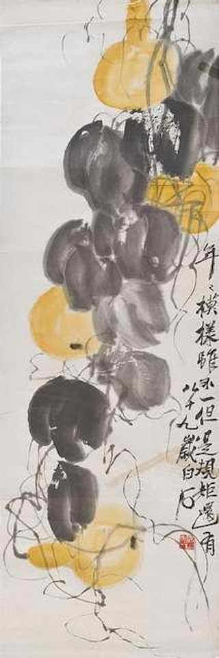 Gelber Flaschenkürbis by Qi Baishi