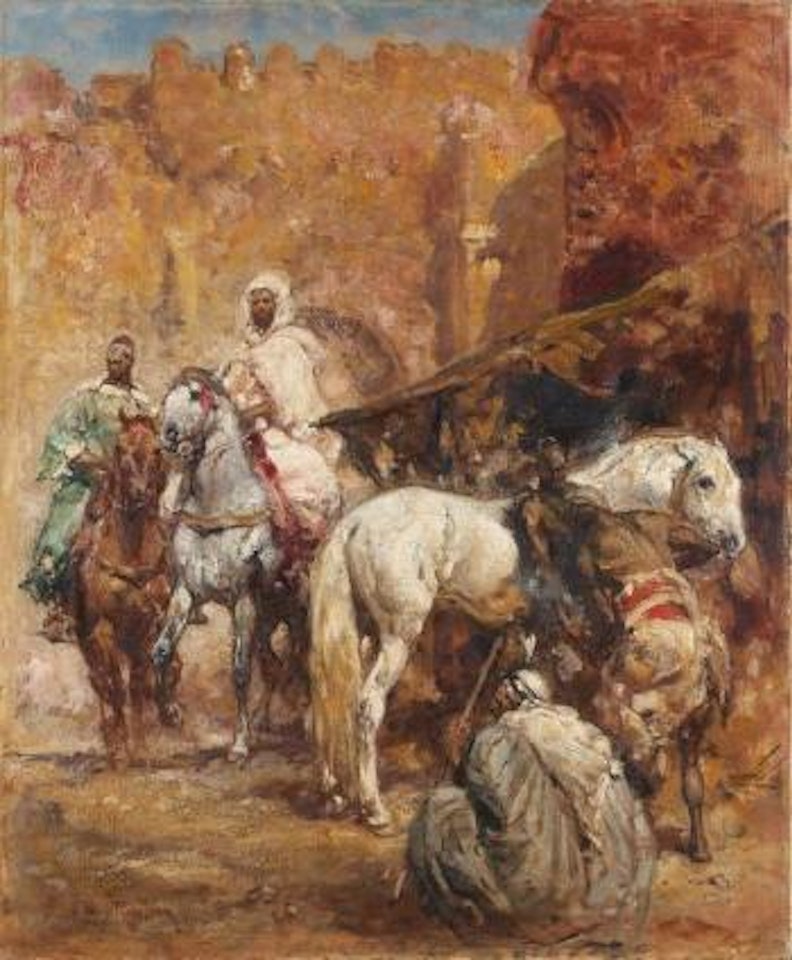 Caïd marocain et son escorte by Henri Émilien Rousseau