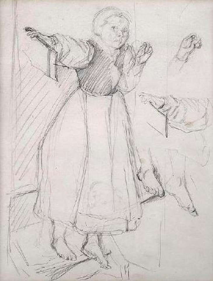 Mädchen auf der Treppe by Max Liebermann
