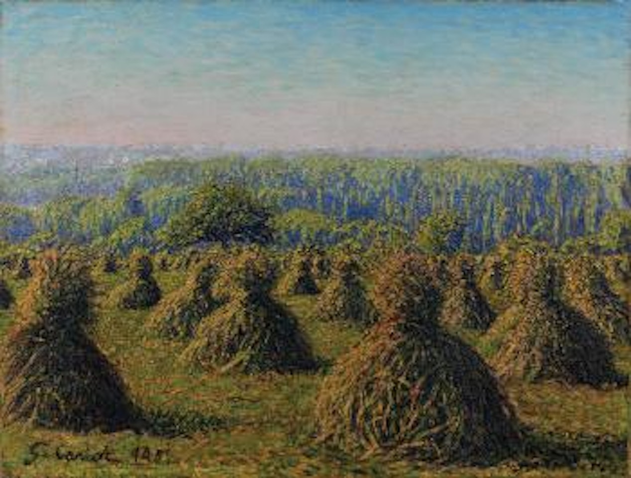 Les meules de foin by Gustave Cariot