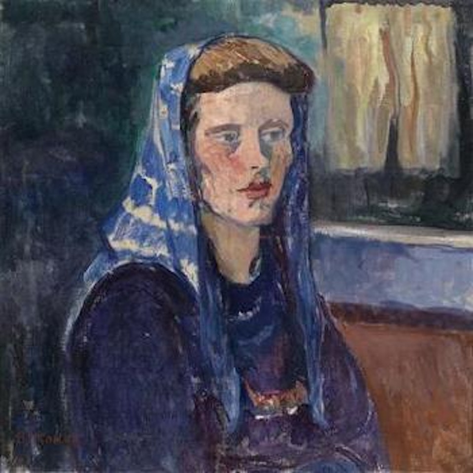 Woman with a Blue Headcloth by Broncia Koller-Pinell