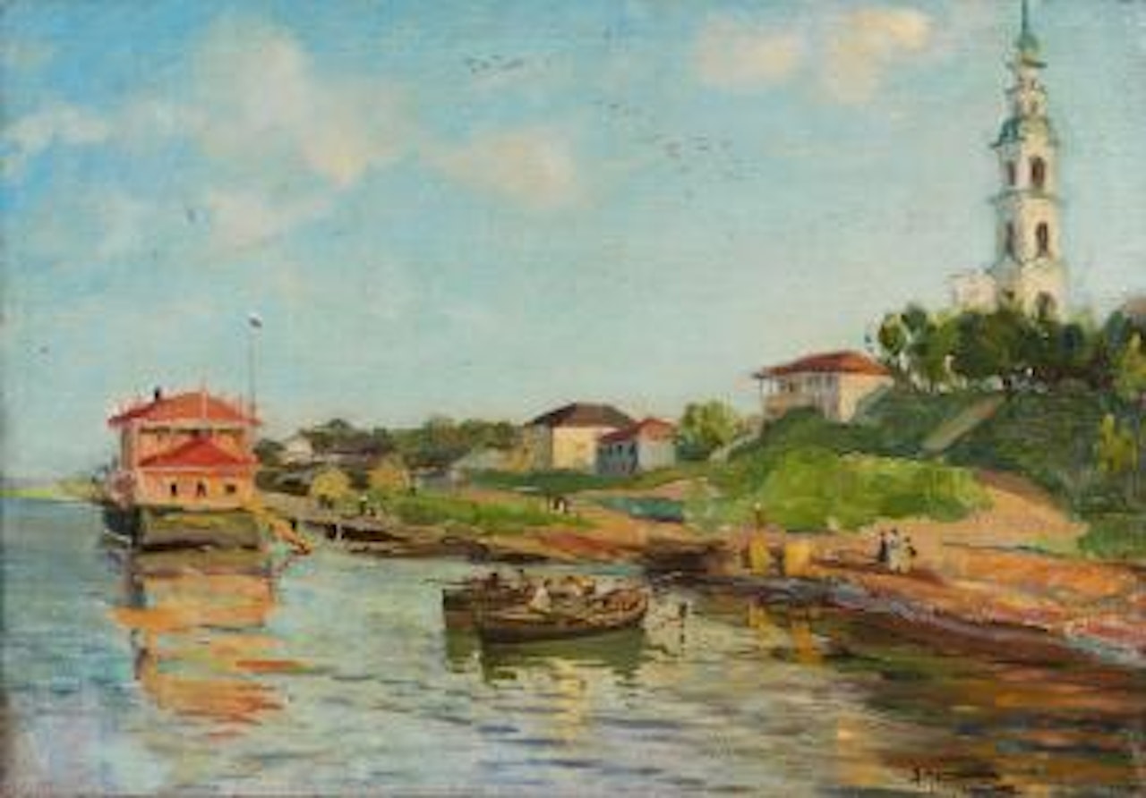 Les bords de la rivière by Alexander W. Makowski