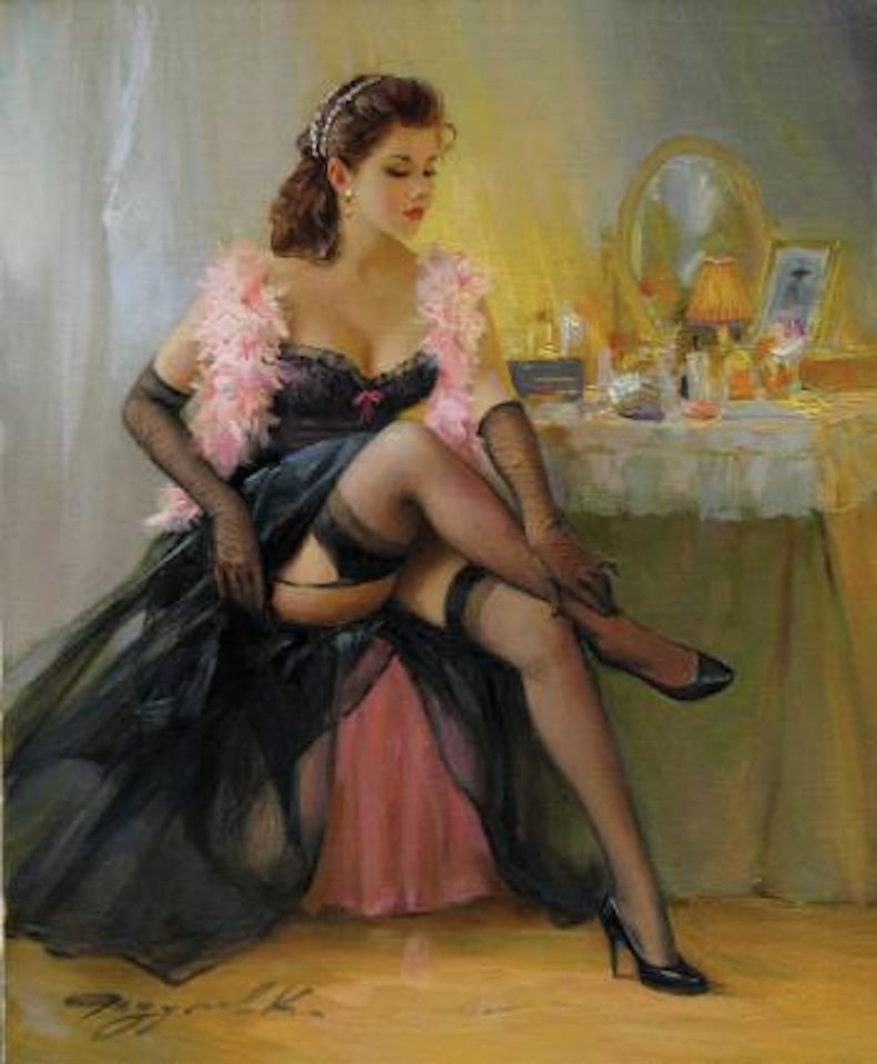 Jeune femme aux bas noirs by Constantin Razoumov