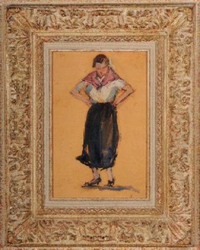 Femme à la robe noire by Georgij Aleksandrovic Lapschin