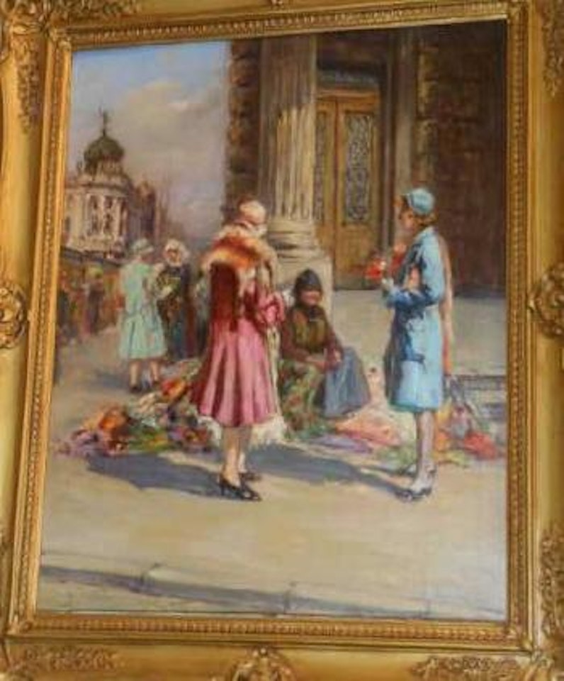 Flower market by Georgij Aleksandrovic Lapschin