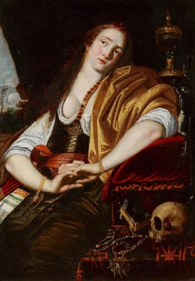 Maria Magdalena alas reuige Büsserin by Caravaggio by Dutch School