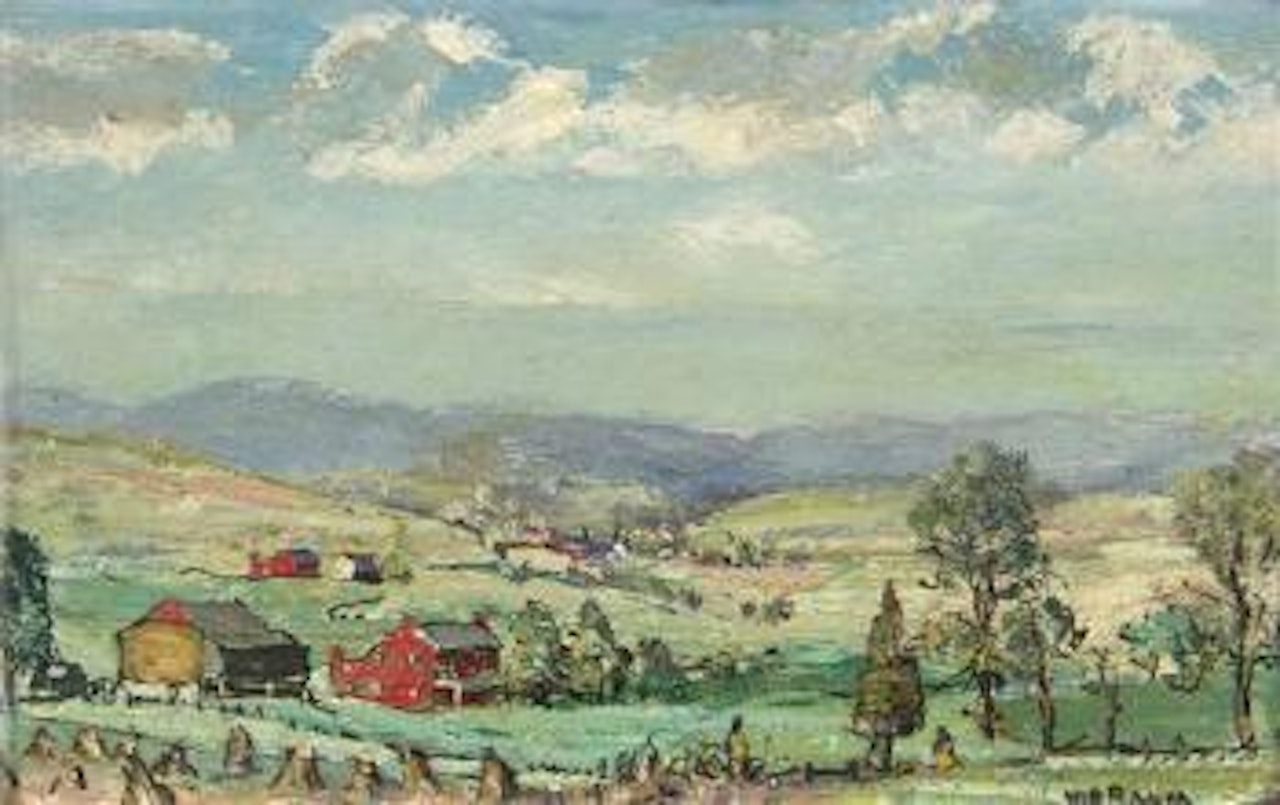 Green and yellow fields by Walter Emerson Baum
