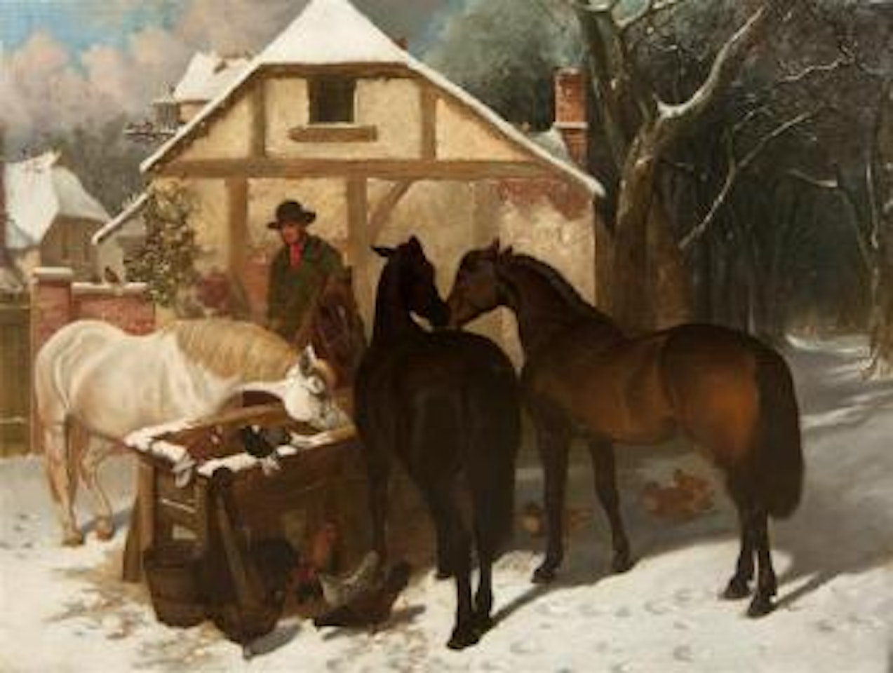 Horses in winter by John Frederick Herring