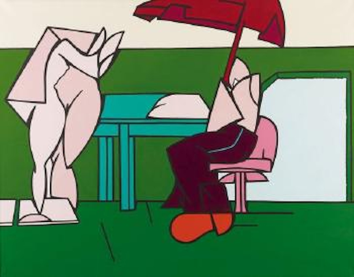 Il vecchio timido e l'adulterio in piscina by Valerio Adami