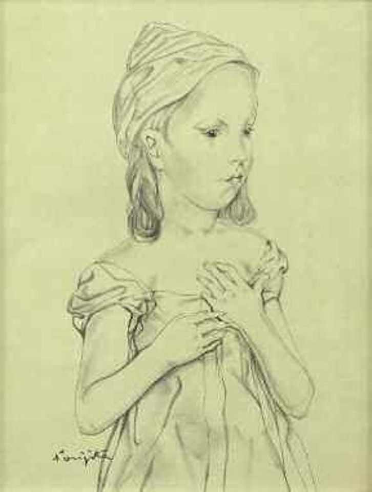 Portrait de fillette by Leonard Tsuguharu Foujita