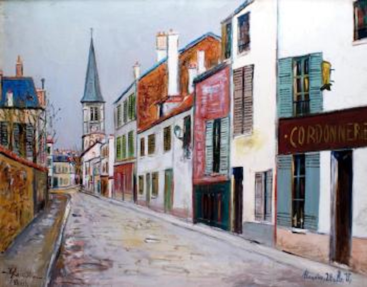 Rue et église de Stains by Maurice Utrillo