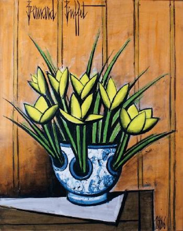 Vase de crocus jaunes by Bernard Buffet