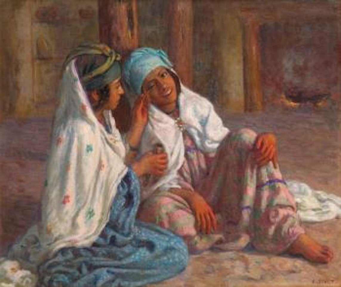 Jeunes filles se maquillant by Etienne Alphonse Dinet