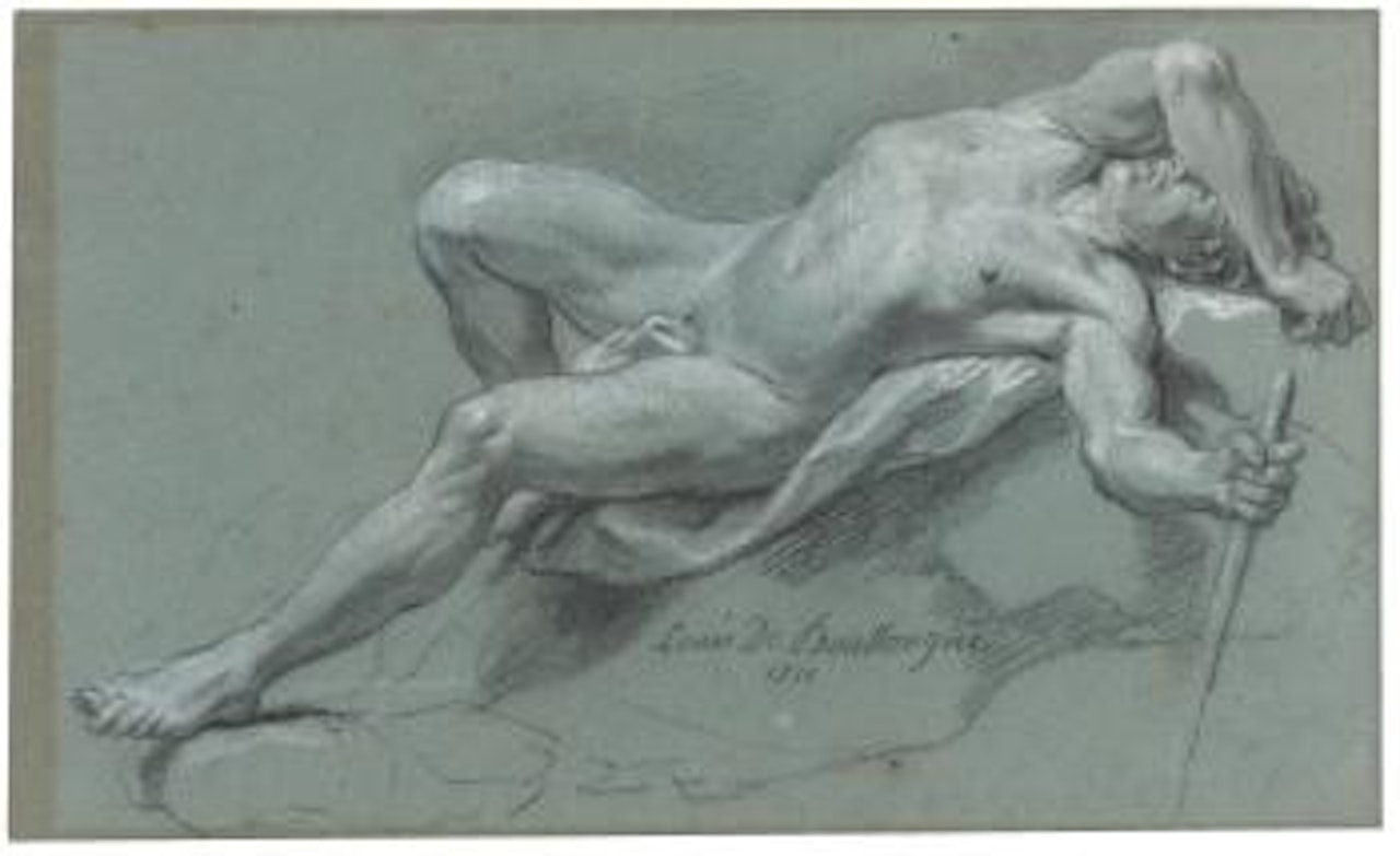 Reclining Male Nude by Attributed to Louis de Boullogne the Younger