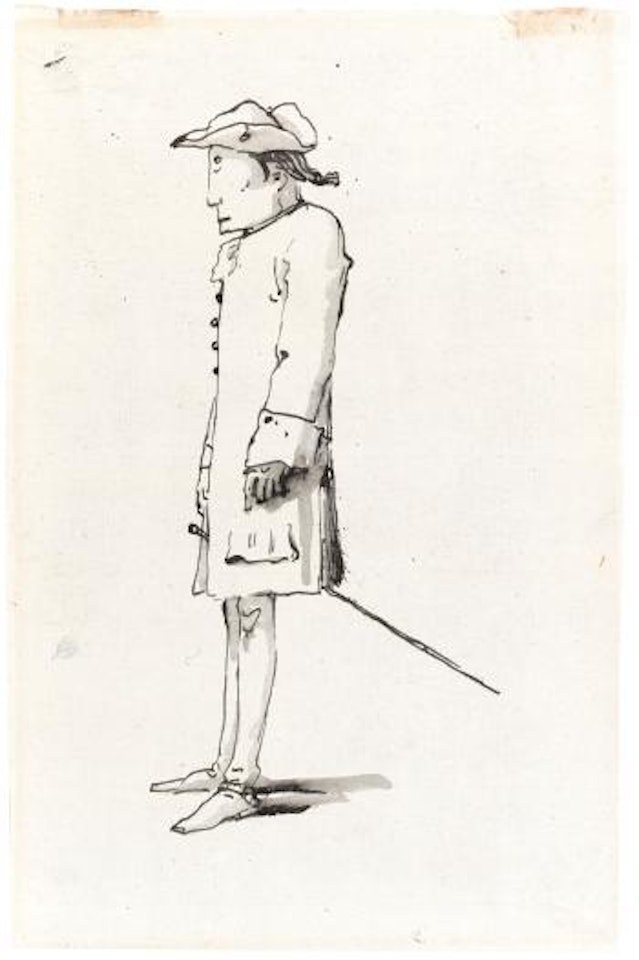 Caricature Of a Standing Man Wearing a Tricorn And a Sword, Seen In Profile by Giovanni Battista Tiepolo