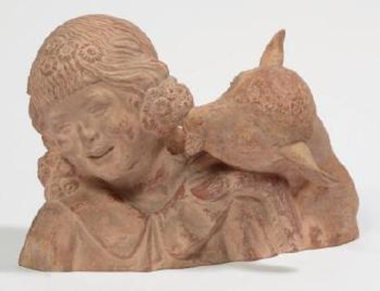 Petite fille et chevreau by Demetre Chiparus