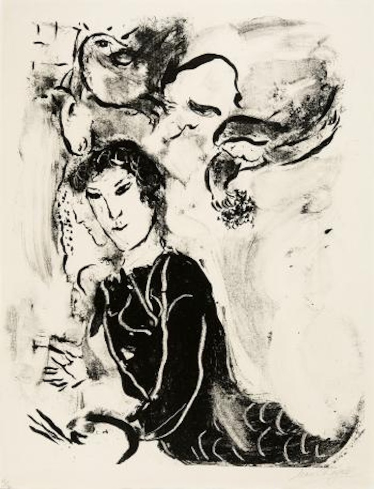 Selbstporträt in schwarzer Jacke by Marc Chagall