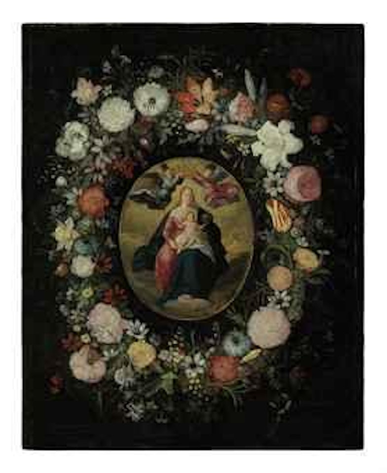 The Virgin and Child with angels surrounded by flowers by Jan Brueghel the Younger