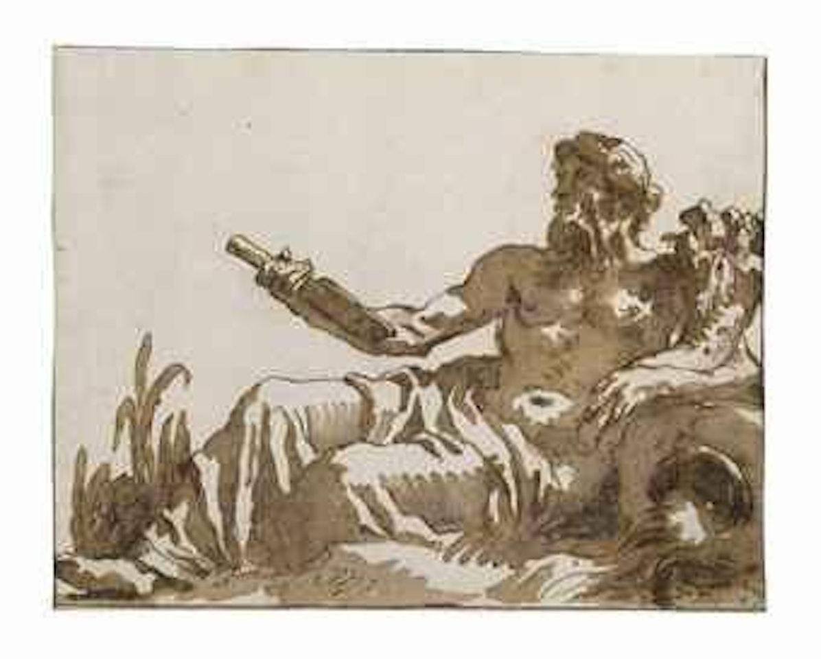 An allegorical personification of the Nile, after the Antique by Giovanni Domenico Tiepolo