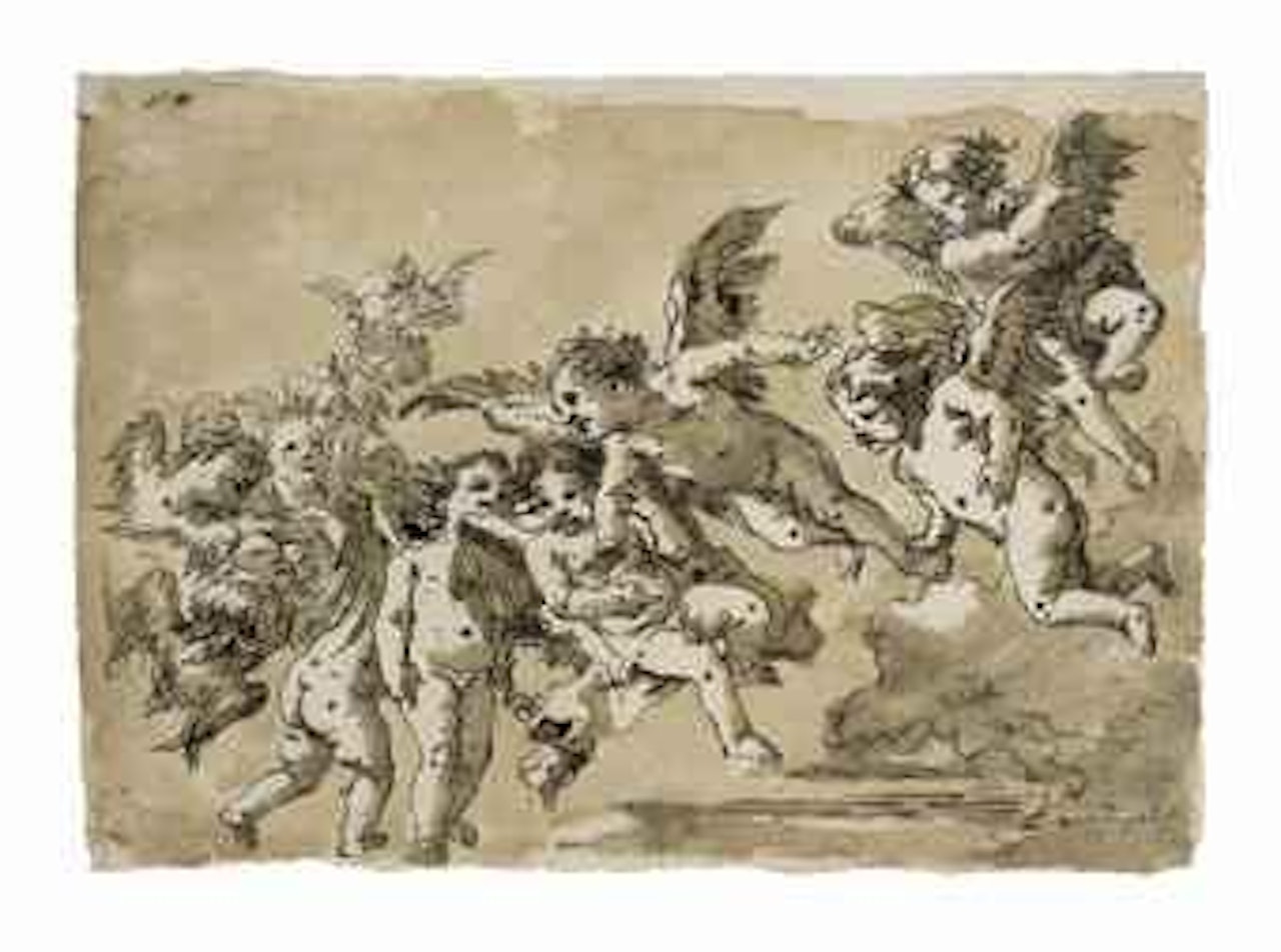 Putti and seraphim in flight by Giovanni Domenico Tiepolo