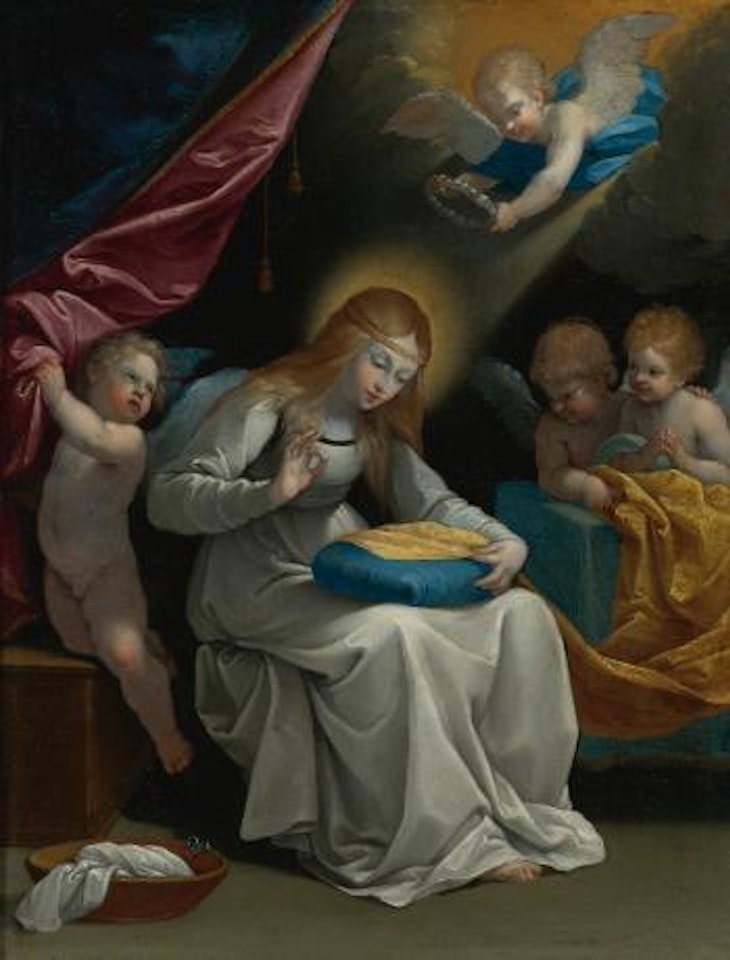 The Virgin Sewing, Accompanied By Four Angels, Known As La Couseuse by Guido Reni