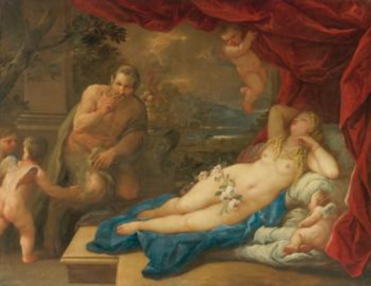 Jupiter And Antiope by Circle of Luca Giordano
