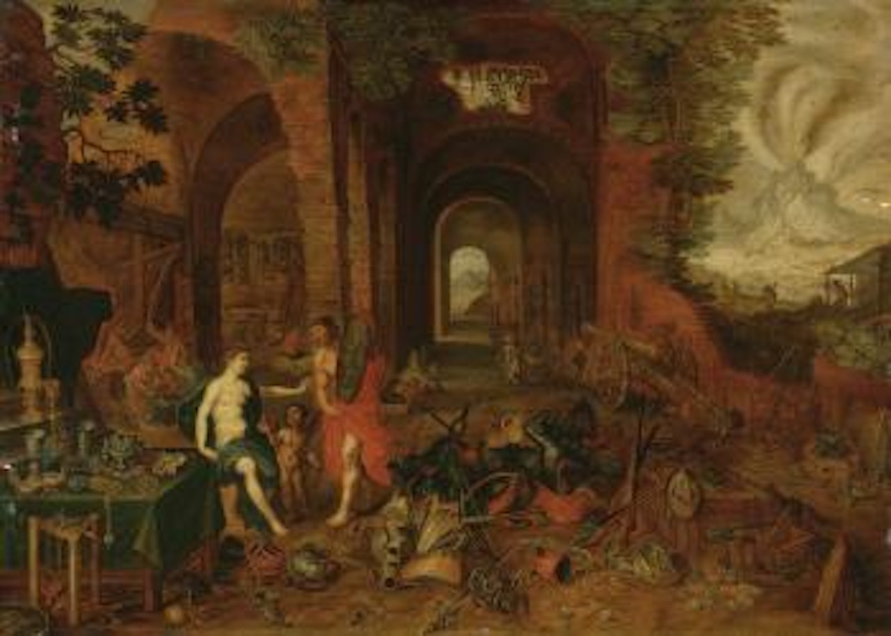 The Forge Of Vulcan by Hendrik van Balen by Jan Brueghel the Younger