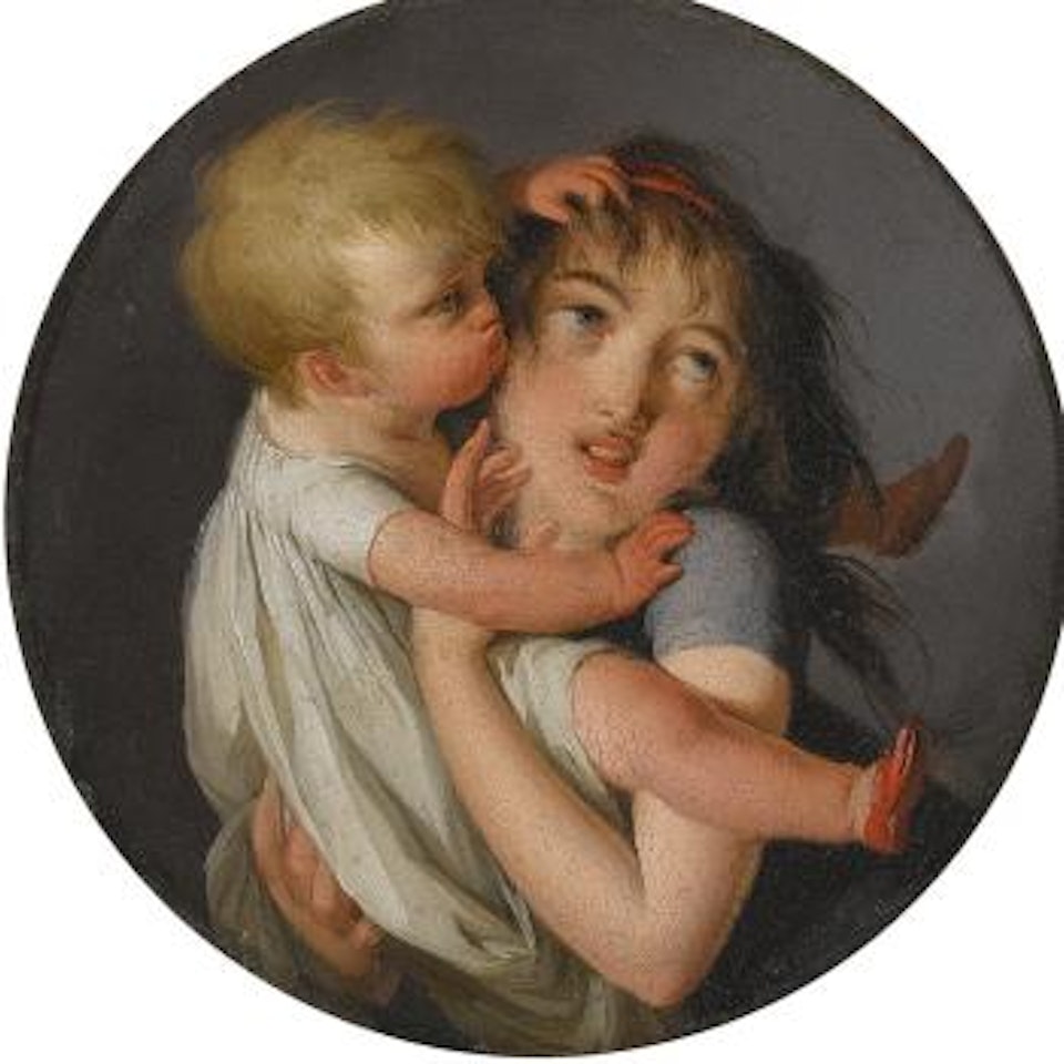 A Young Girl Holding Her Sibling by Louis-Leopold Boilly