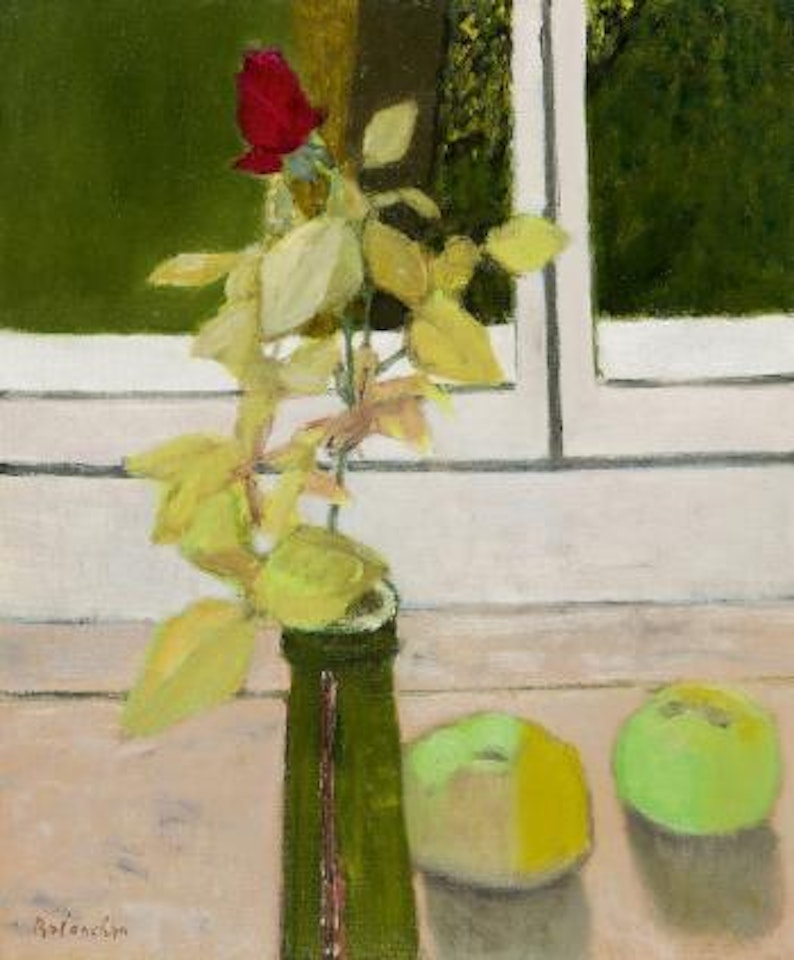 Nature morte à la rose by Maurice Brianchon