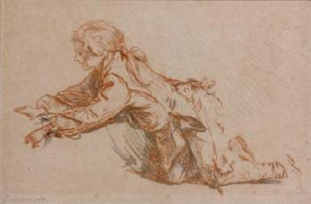 Étude d'enfant agenouillé by Jean-Baptiste Greuze