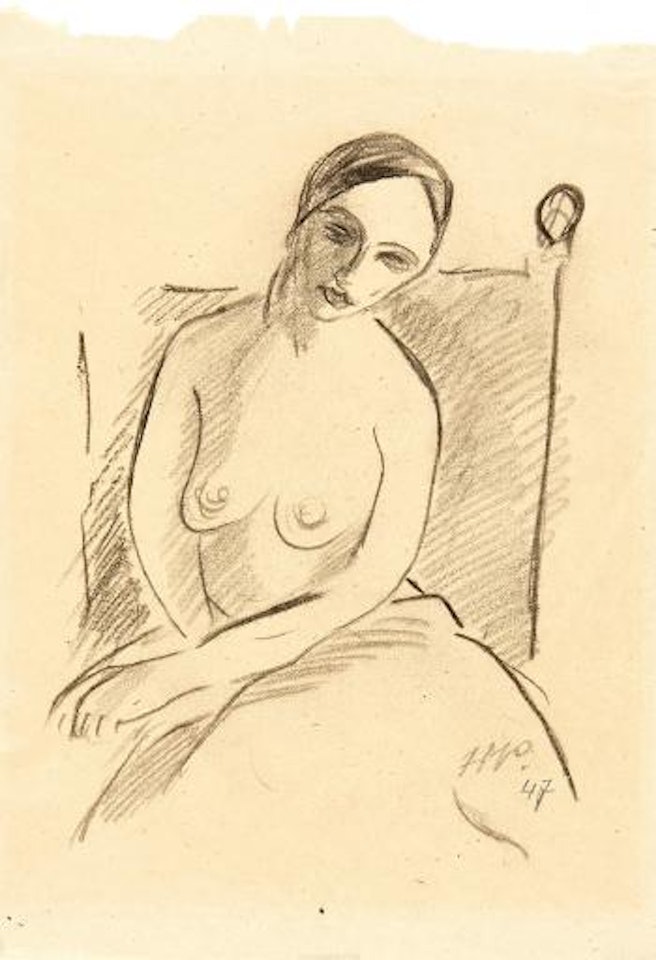 Sitzender Halbakt by Max Pechstein