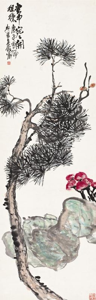 Pine tree and stone by Wu Changshuo