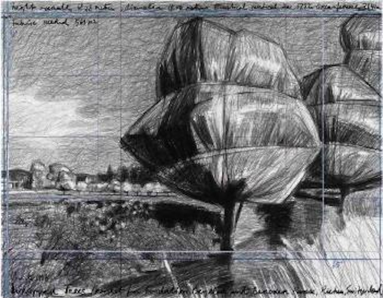 Wrapped Trees/Project for Fondation Beyeler and Berower Park, Riehen, Switzerland by Christo
