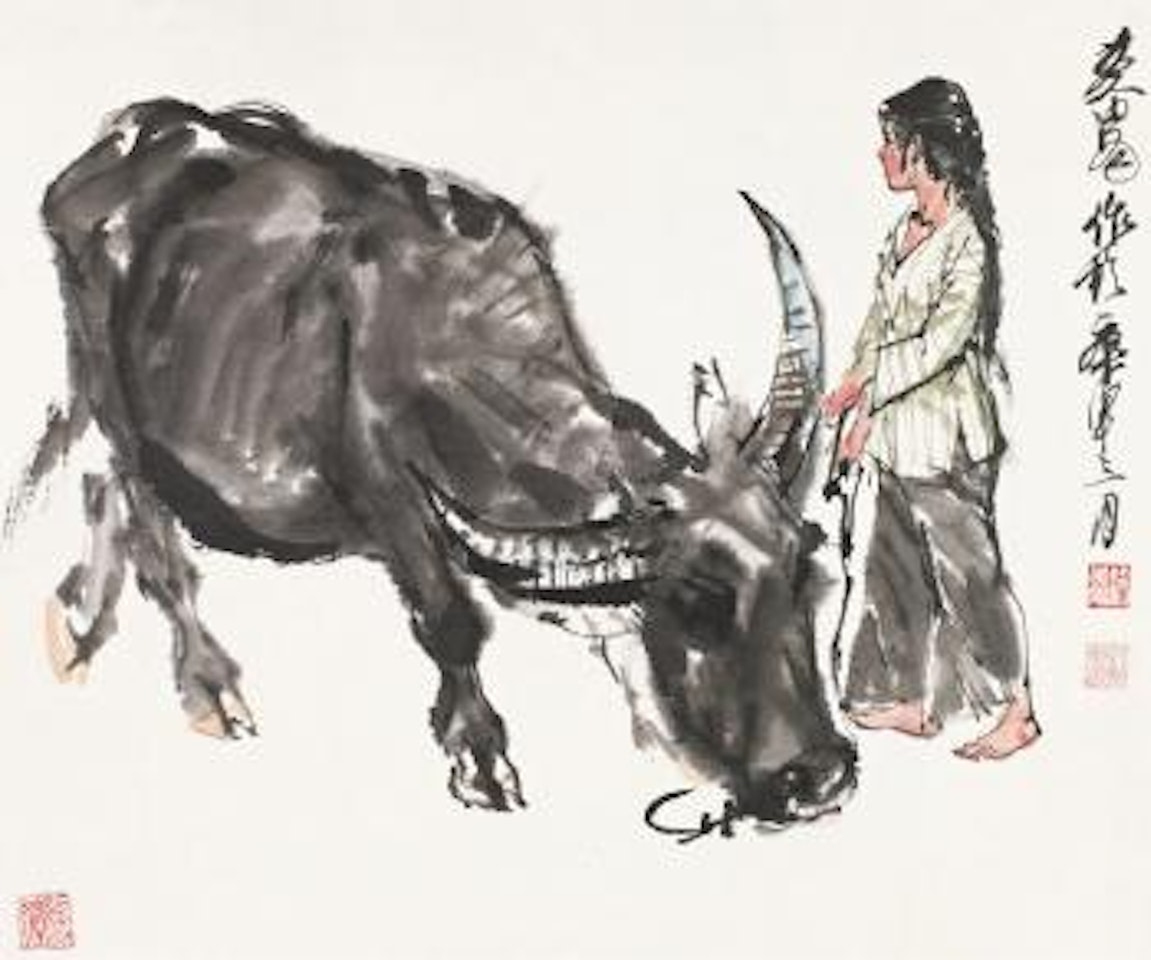 Cattle grazing by Huang Zhou