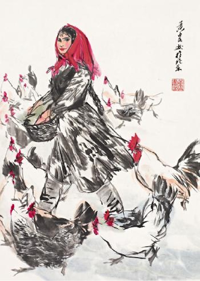 Feeding chickens by Huang Zhou