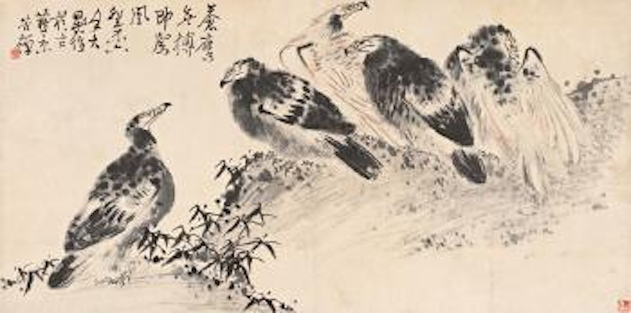 Two eagles by Li Kuchan