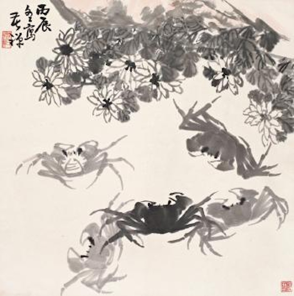 Grab and chrysanthemum by Li Kuchan