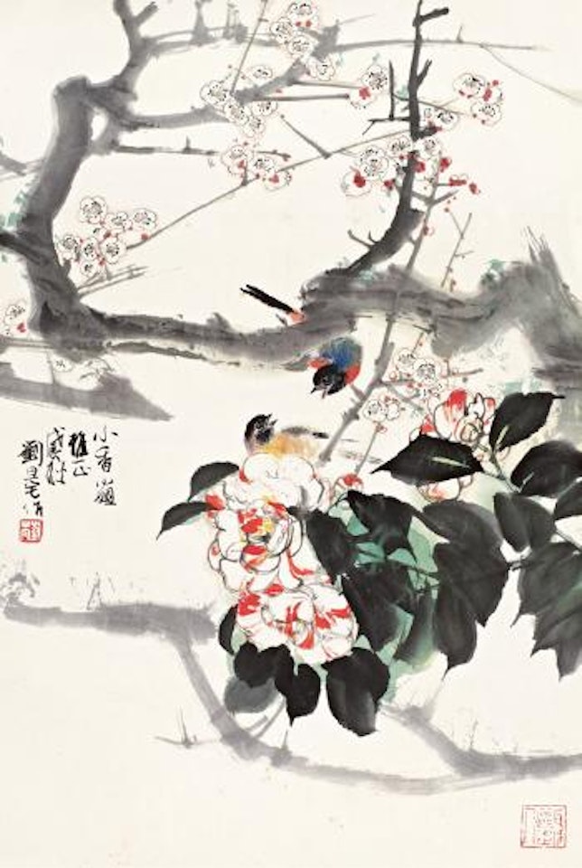 Plum and bird by Liu Danzhai