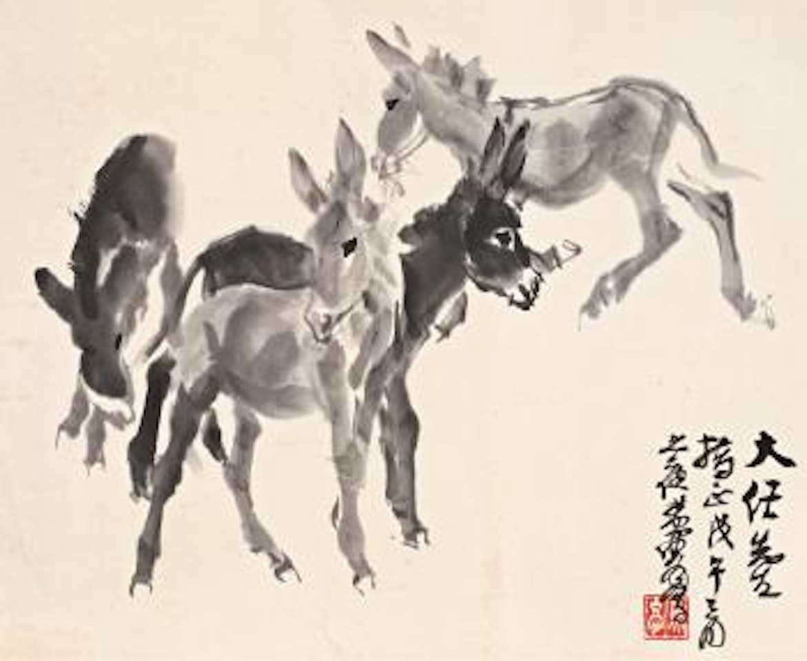 Four donkey by Huang Zhou