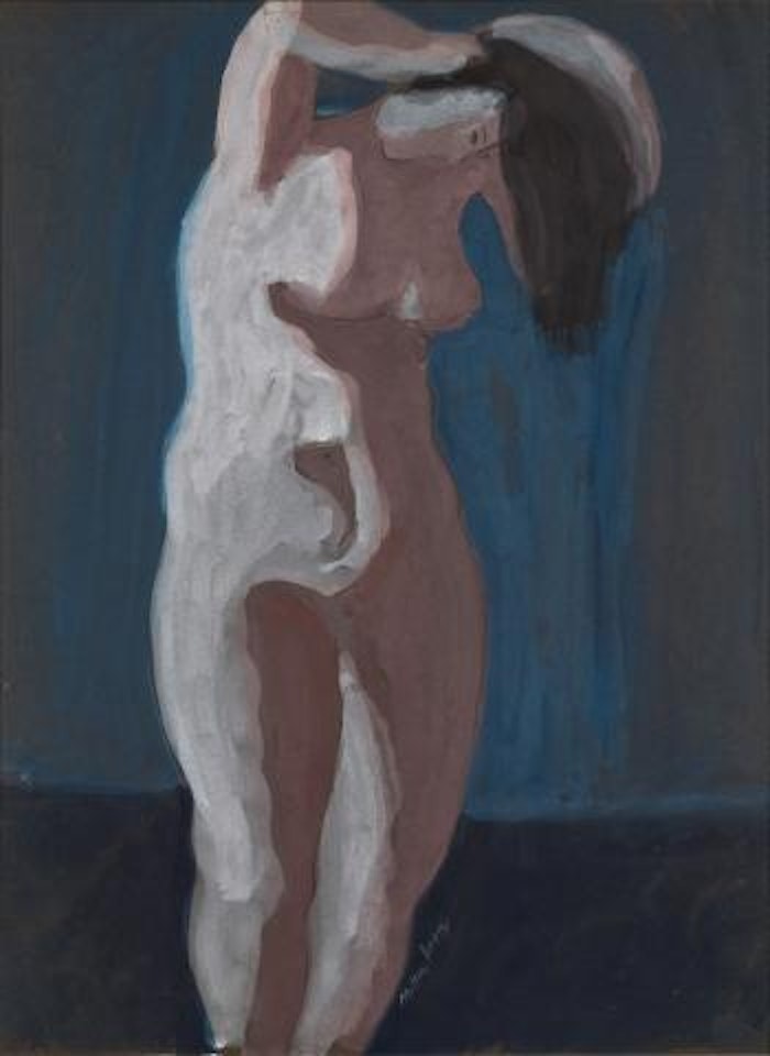 Nude combing hair by Milton Avery