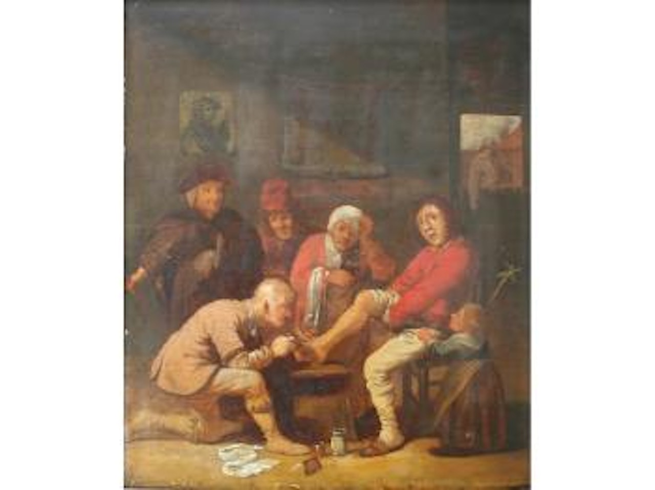 A surgeon treating a patient's foot by David Teniers II