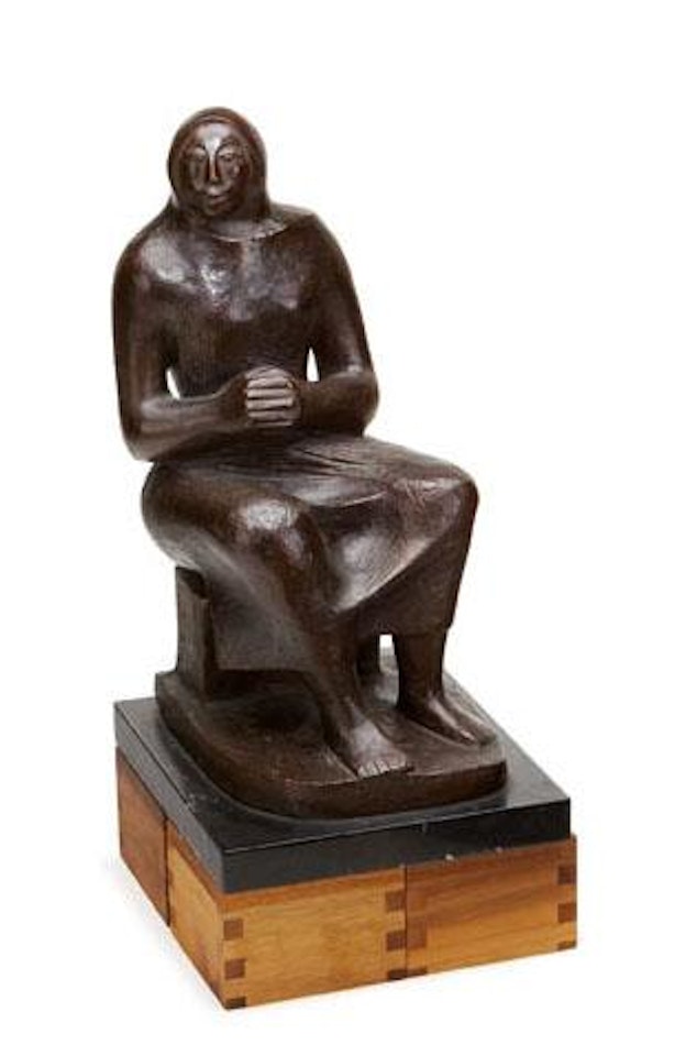Untitled (seated female figure) by Elizabeth Catlett