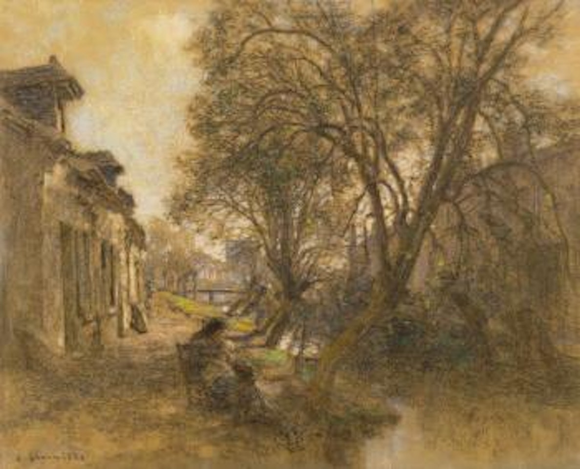 Vue Prise À Saint Bonnet Pres De Bourges by Léon Augustin Lhermitte