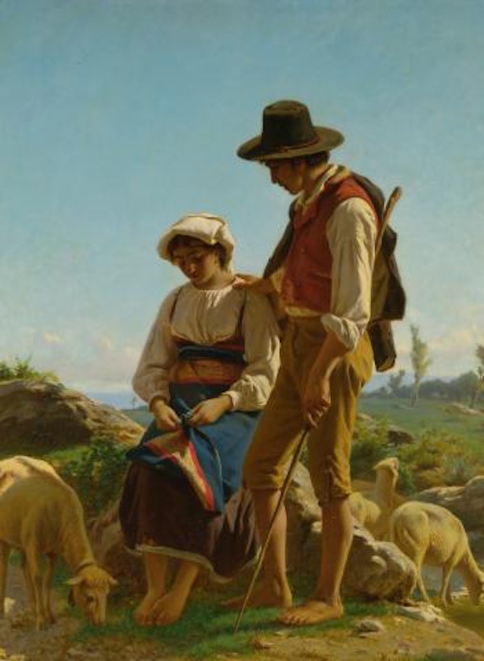 Tending Their Flock by Luigi Bechi