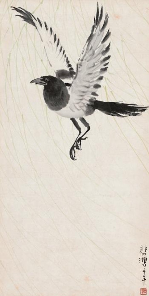 Magpie And Willow Tree by Xu Beihong
