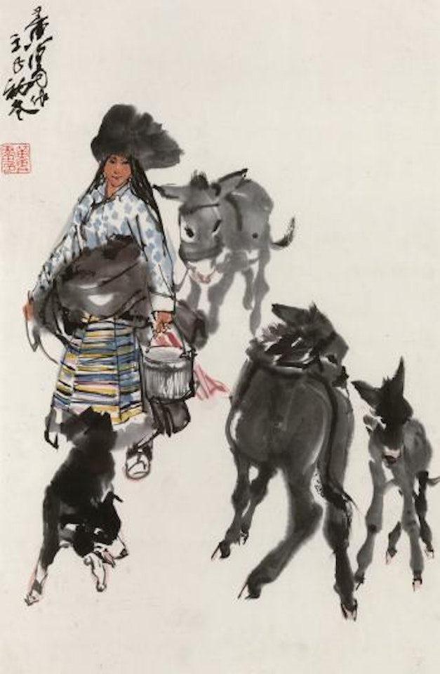 Donkey Feeding by Huang Zhou