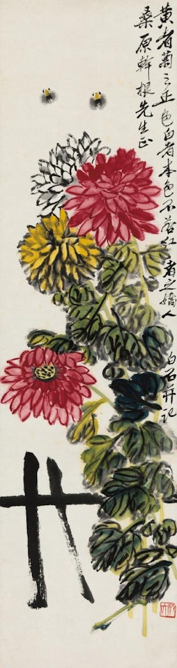 Chrysanthemums And Bees by Qi Baishi