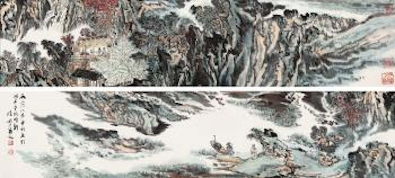 Scholars Gathering In Autumn Mountain by Lu Yanshao