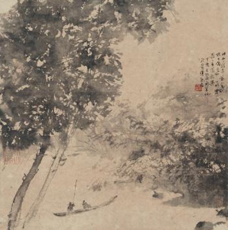 Boating On Autumn Stream by Fu Baoshi