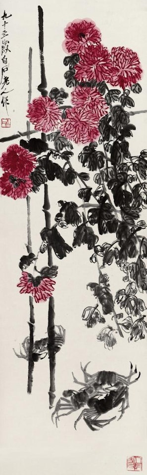 Chrysanthemums And Crabs by Qi Baishi